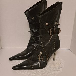 El Dantes Black Leather Boots